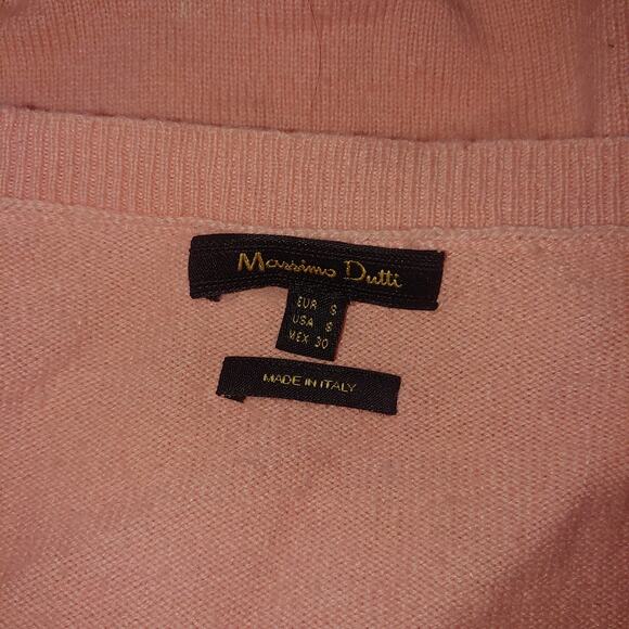 MASSIMO DUTTI sz S v-neck sweater Italy soft pink wool cashmere blend - Picture 5 of 5
